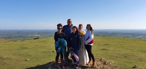 Jazmin and family on a walk