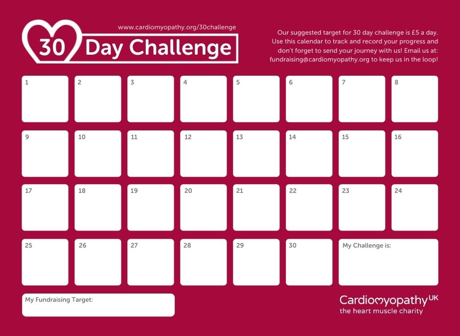 30 Day Calendar 