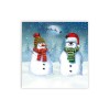 A photo of the twin snowmen design in this multipack. The design shows two snowmen in hats and scarves, with Santa's sleigh in the night sky in the background.